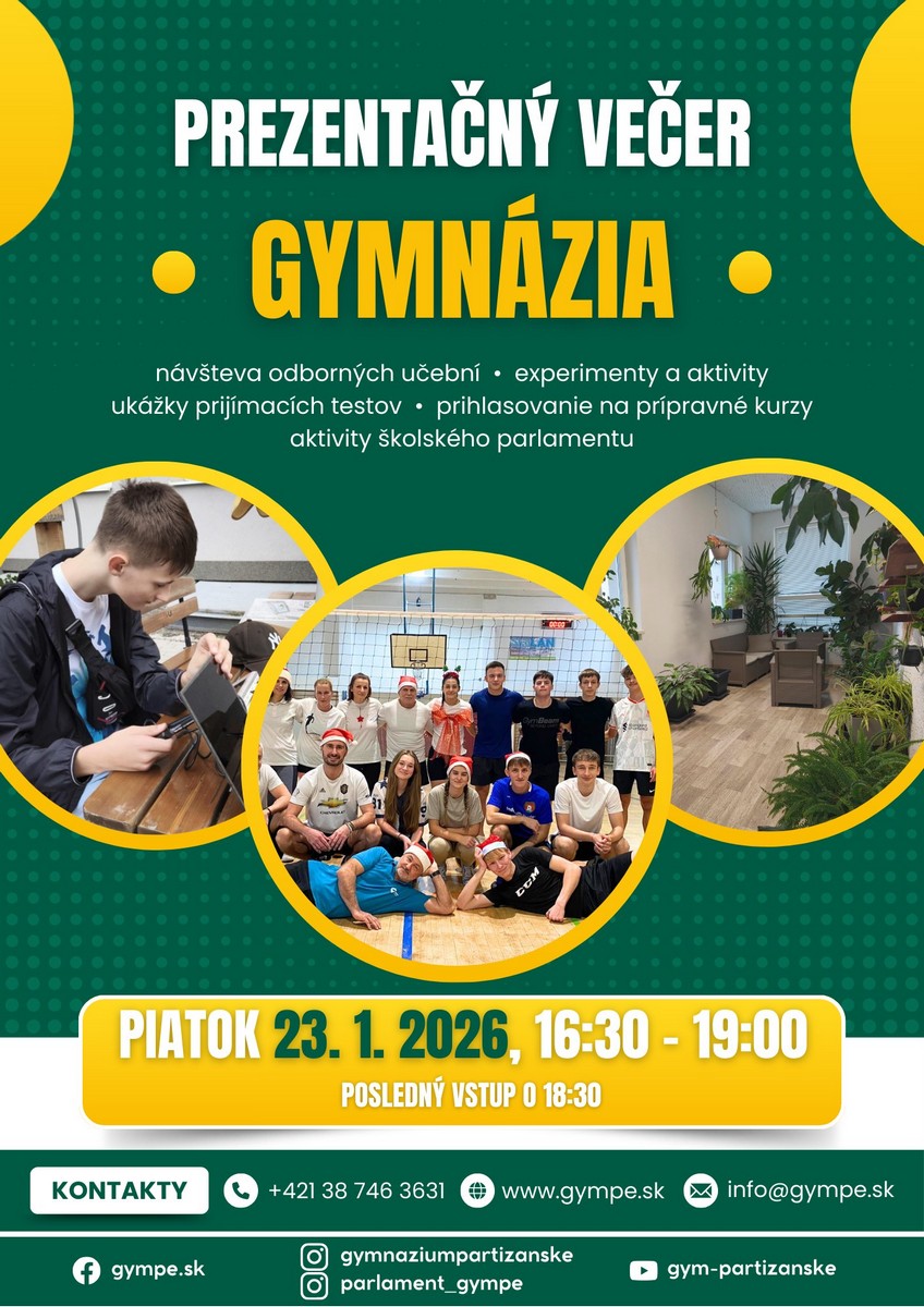Plagát Zdroj - Gymnázium Partizánske
