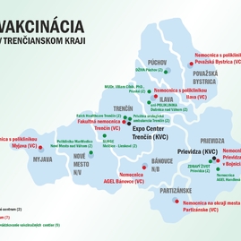 Zväčšiť fotografiu - Vakcinácia má byť čo najbližšie k ľuďom - TSK_vakcinačné centrá mapa_vc
