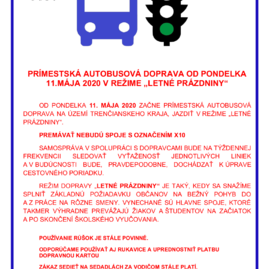 Zväčšiť fotografiu - Cestujúca verejnosť, pozor! od pondelka 11.5. budú modré autobusy jazdiť v režime letných prázdnin - sad tn