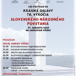 Zväčšiť fotografiu - Krajské oslavy snp na jankovom vŕšku aj tento rok - plagat oslavy na JV 11 8 2022