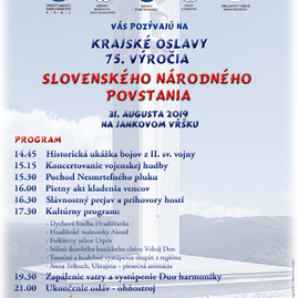 Na slovenské národné povstanie spomíname s úctou a pokorou už 75 rokov - plagat_oslavy_na_JV_2019