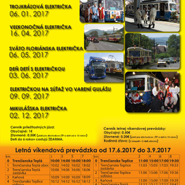 Koľajnice trenčianskej elektrickej železnice medzi trenčianskou teplou a teplicami ožijú aj tento rok. opäť s podporou tsk. - plagat 2017