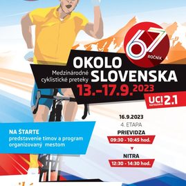 Zväčšiť fotografiu - Pozor, krajom prechádza 4. a 5. etapa pretekov okolo slovenska - OS2023_PLAGATY-MESTA_A4_na-vysku_PRIEVIDZA_page-0001-725x1024
