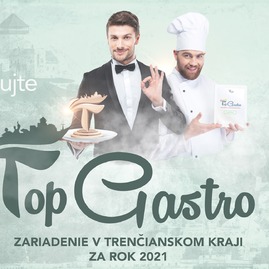 Zväčšiť fotografiu - Už piatym rokom hľadáme top gastro zariadenie v trenčianskom kraji - plagat top gastro 2021