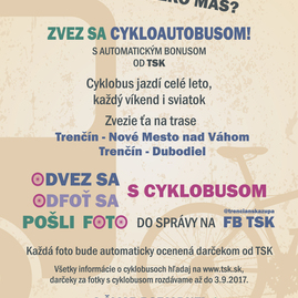 Po trenčianskom kraji premiérovo celé leto jazdí cykloautobus, ktorý odmení každého cyklistu - plagat_cyklobus