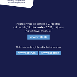 Zväčšiť fotografiu - Pripravte sa na aktualizáciu cestovných poriadkov, pribudne viacero nových spojov