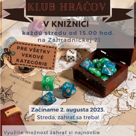 Zväčšiť fotografiu - Príďte si zahrať spoločenské hry do hornonitrianskej knižnice v prievidzi! - KlubHracov