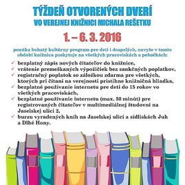 S jarnými prázdninami v trenčianskom kraji štartuje aj týždeň venovaný knihomoľom - Tyzden_otvorenych_dveri_2016_vo_VKMR