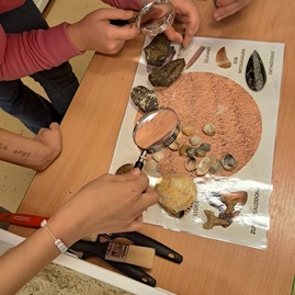 Zväčšiť fotografiu - Žiaci spojených škôl sa zahrali na paleontológov