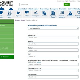 Zväčšiť fotografiu - Takto vyzerá krajská ekomapa - pridat bod do ekomapy