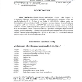 Zväčšiť fotografiu - O krok bližšie k výstavbe novej telocvične - rozhodnutie