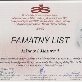 Víťazstvá v robotických súťažiach sú dôkazom, že podpora polytechnizácie na školách má zmysel - Pamätný list MH