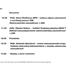 Ošetrovateľská starostlivosť v zariadeniach sociálnych služieb bude témou odborného seminára na pôde župného úradu - Bez názvu 2