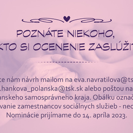 Zväčšiť fotografiu - Viac ako práca, župa opäť ocení zamestnancov v sociálnych službách - SOC_zašlite návrh_23-01