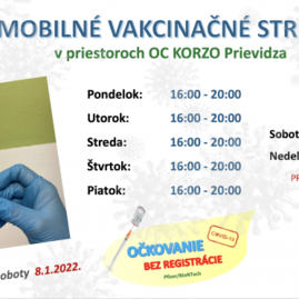 Zväčšiť fotografiu - V sobotu otvorí svoje brány mobilné očkovacie centrum v prievidzi - 9119-7091-1641210743