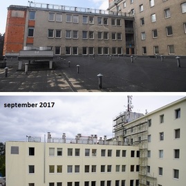 Za sedem mesiacov prinavrátili život prvej časti 13 rokov chátrajúceho monobloku operačných sál - porovnanie