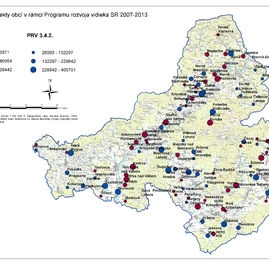 Schválené projekty na území trenčianskeho kraja - Mapa prv