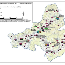 Schválené projekty na území trenčianskeho kraja - Mapa skoly