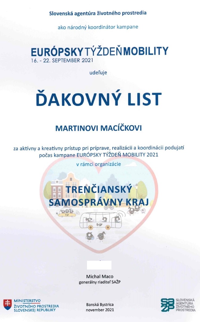 Poďakovanie od Slovenskej agentúry životného prostredia Poďakovanie od Slovenskej agentúry životného prostredia