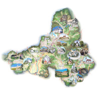 Adventný kalendár deň jedenásty - kraj hradov a zámkov - mapa_kraja_hrady_zamky