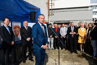 Malý formát vlády sr po prvýkrát zasadol v trenčianskom kraji, slávnostne poklepaný bol aj základný kameň hokejovej akadémie - 20191011_TSK_Pellegrini_061w