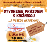 Zväčšiť fotografiu - Prievidzská župná knižnica pozýva na otvorenie letných prázdnin - OtvoreniePrazdninSkniznicou ZMENS