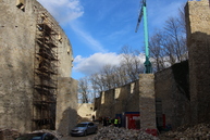 Zväčšiť fotografiu - Výstrel z trebuchetu slávnostne otvoril zrekonštruovanú južnú časť hradieb - TREBUCHET_kontrolný deň 1 (6)