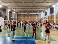 Zväčšiť fotografiu - Na krajskom kole maratónu aerobiku súťažilo 18 stredných škôl - 7. Zdroj Krajské centrum voľného času