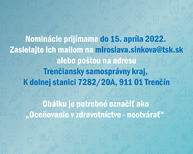 Zväčšiť fotografiu - Výnimočných zdravotníkov môžete nominovať už len do 15. apríla! - Oceňovanie zdravotníkov 22_pošli-01