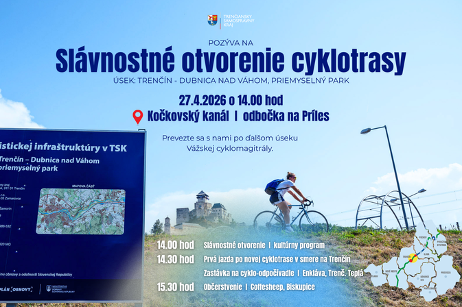 Otvorte s nami nový úsek Vážskej cyklomagistrály spoločnou jazdou na bicykloch