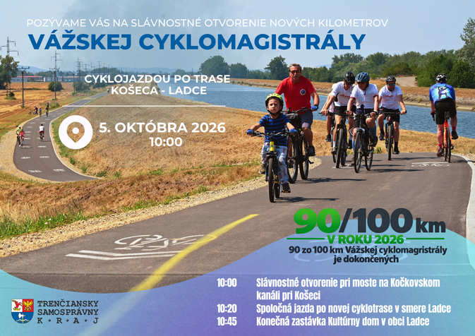 Nové kilometre Vážskej cyklomagistrály si môžete vyskúšať už v pondelok