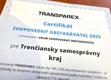 Župa získala ocenenie Zodpovedný obstarávateľ 2025 s hodnotením A+