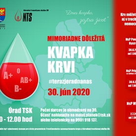 Krv je vzácnejšia ako kedykoľvek predtým, pomôžte aj vy v rámci župnej kvapky krvi