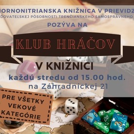 Príďte si zahrať spoločenské hry do Hornonitrianskej knižnice v Prievidzi! 