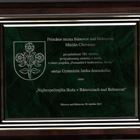 Najbezpečnejšou školou v Bánovciach nad Bebravou je Gymnázium Janka Jesenského