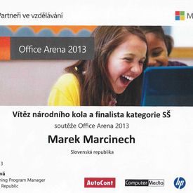 Úspech prváka z Nového Mesta nad Váhom v súťaži Office Arena 2013