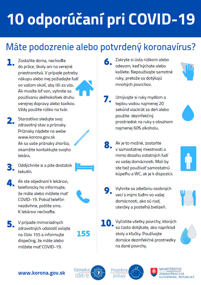 10 odporúčaní pri COVID-19