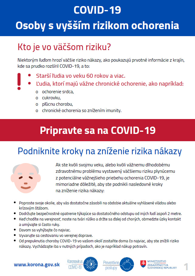 Osoby s vyšším rizikom ochorenia