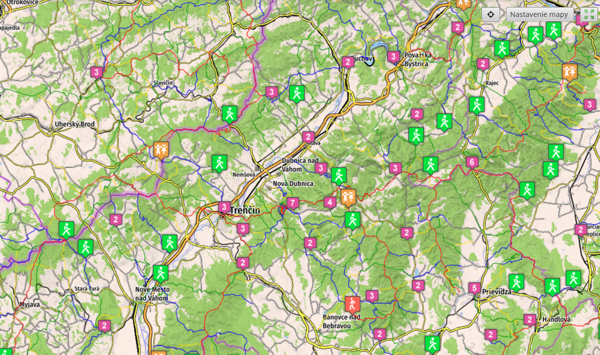 turisticka mapa chodnikov