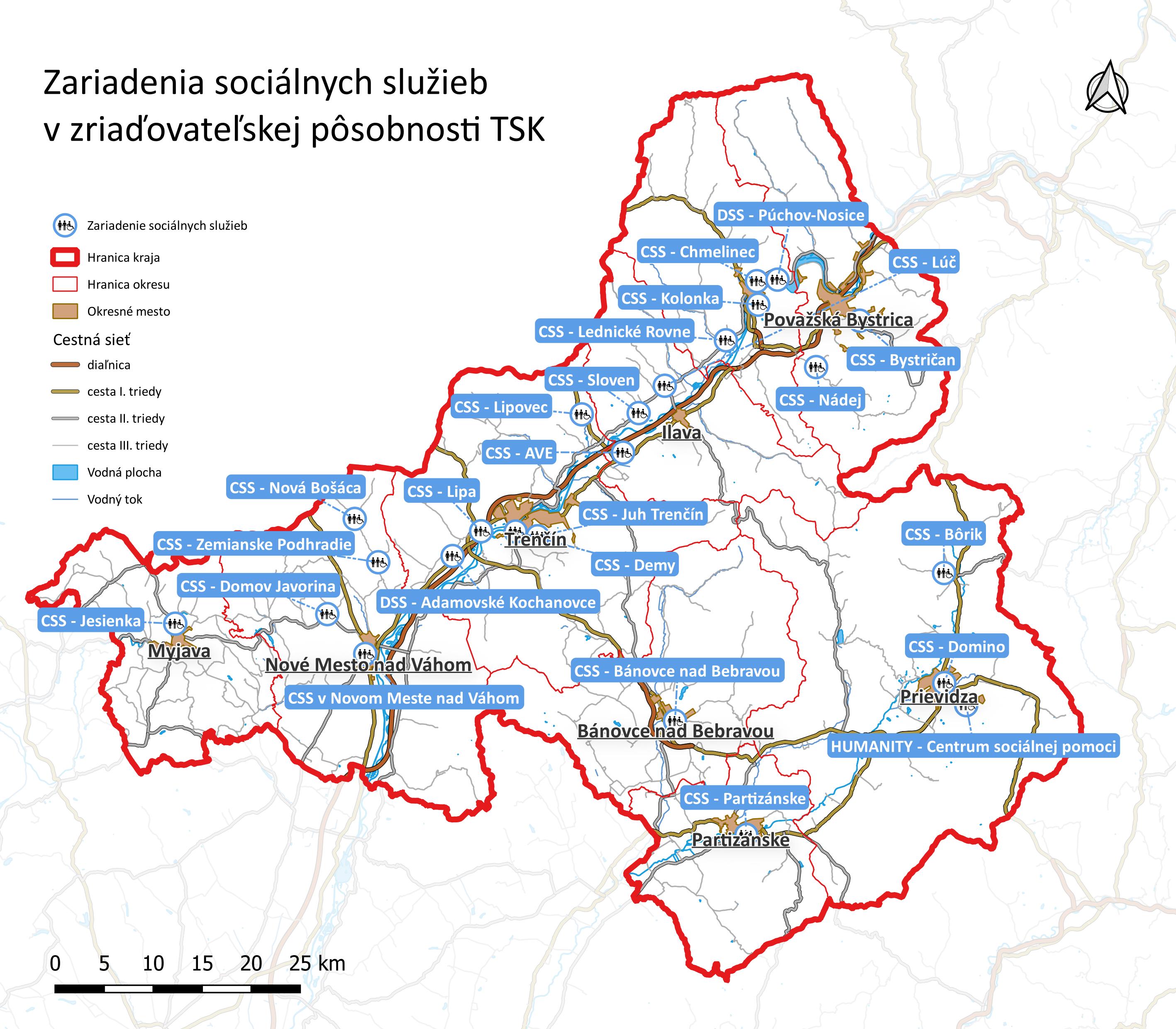 sociálne organizácie TSK - centrá sociálnych služieb