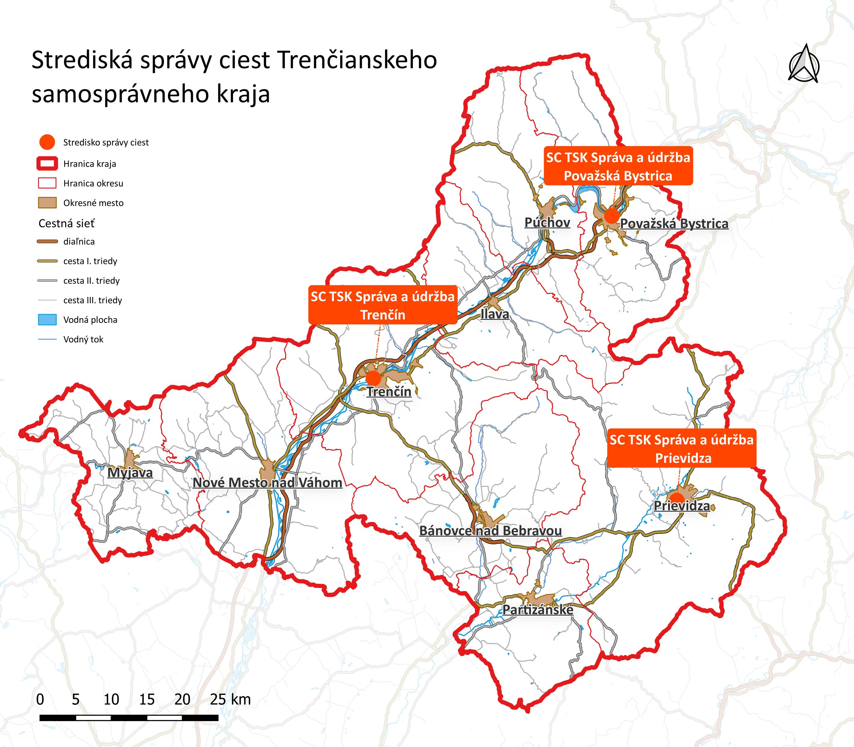 správa ciest TSK - strediská