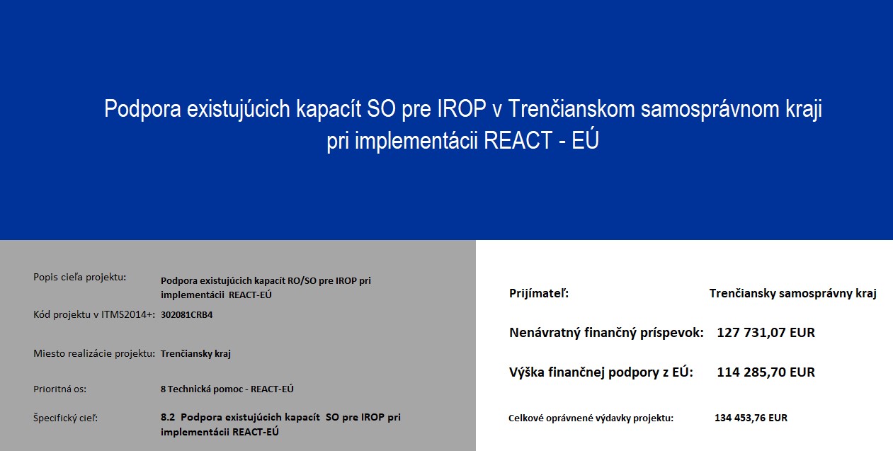 Podpora existujúcich kapacít SO pre IROP v TSK