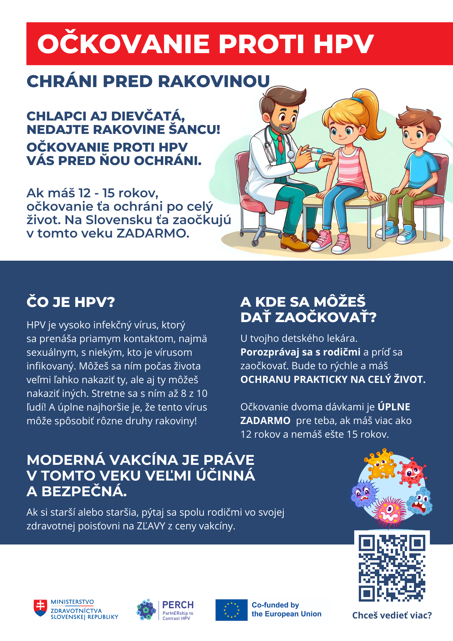 obrázok k očkovaniu HPV - leták pre deti (prepis je v texte)