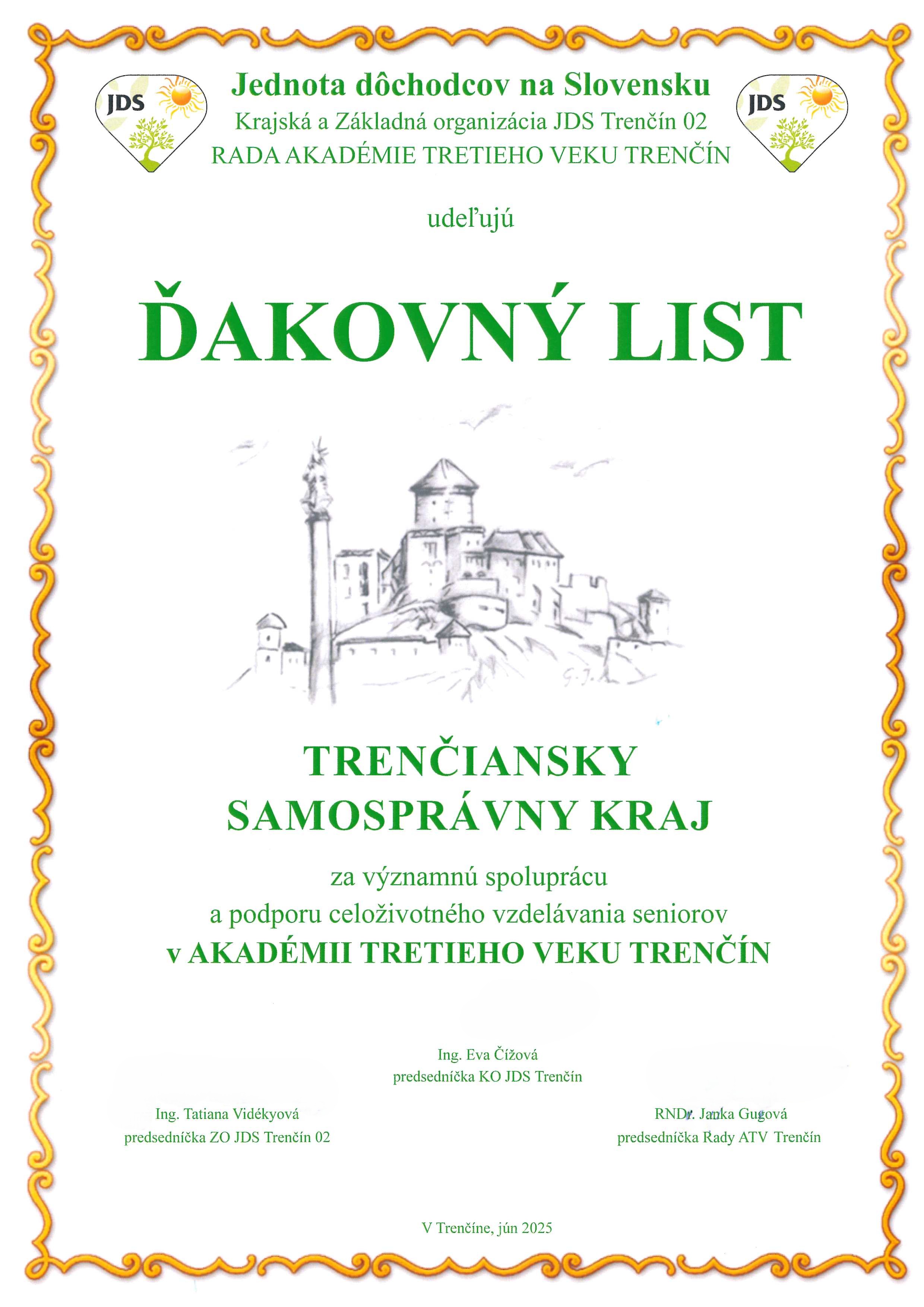 Ďakovný list