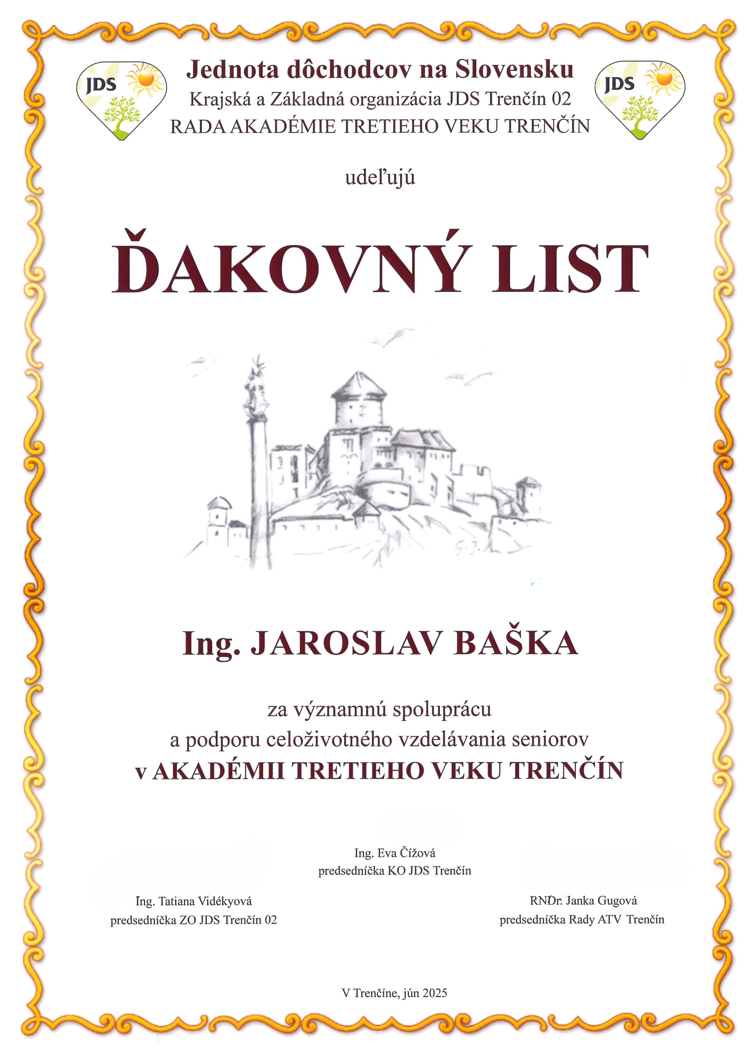 Ďakovný list