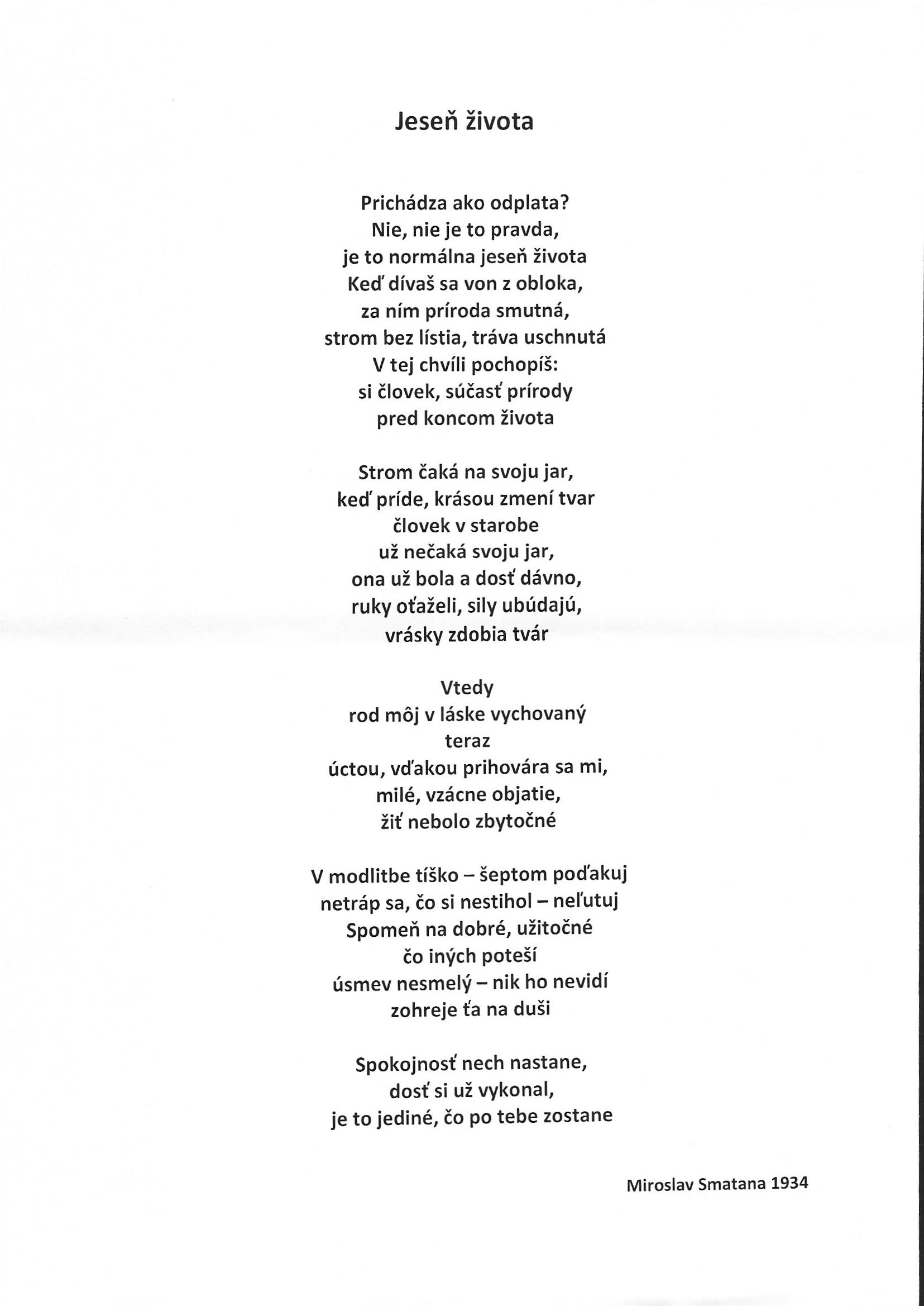 Báseň Jeseň života